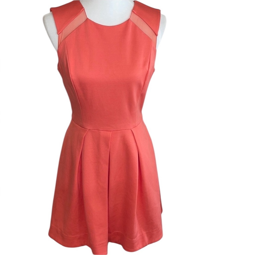 bebe Fit and Flare Dress Coral Color Size Medium